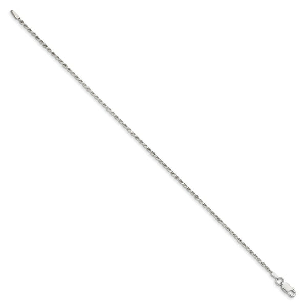 Sterling Silver 1.7mm Diamond-cut Rope Chain 7'' length