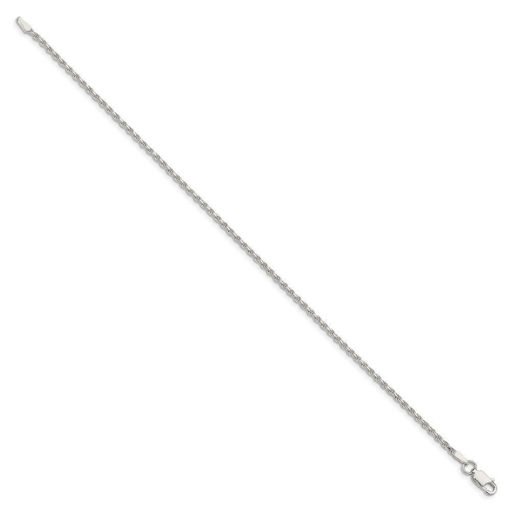 Sterling Silver 1.75mm Diamond-cut Rope Chain 7'' length