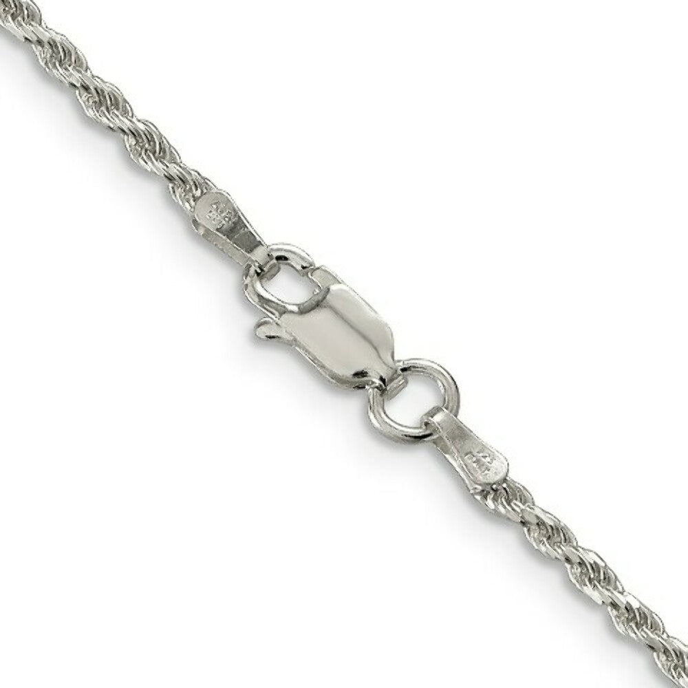Sterling Silver 1.75mm Diamond-cut Rope Chain 16'' length