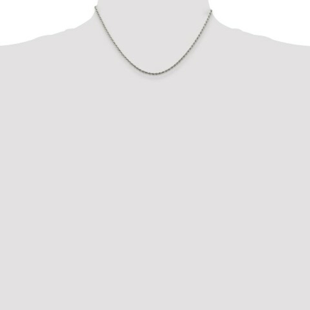 Sterling Silver 1.75mm Diamond-cut Rope Chain 16'' length