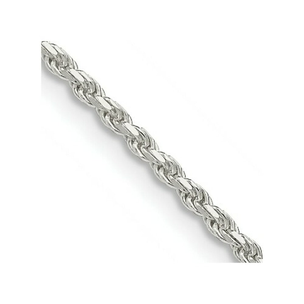 Sterling Silver 1.75mm Diamond-cut Rope Chain 16'' length