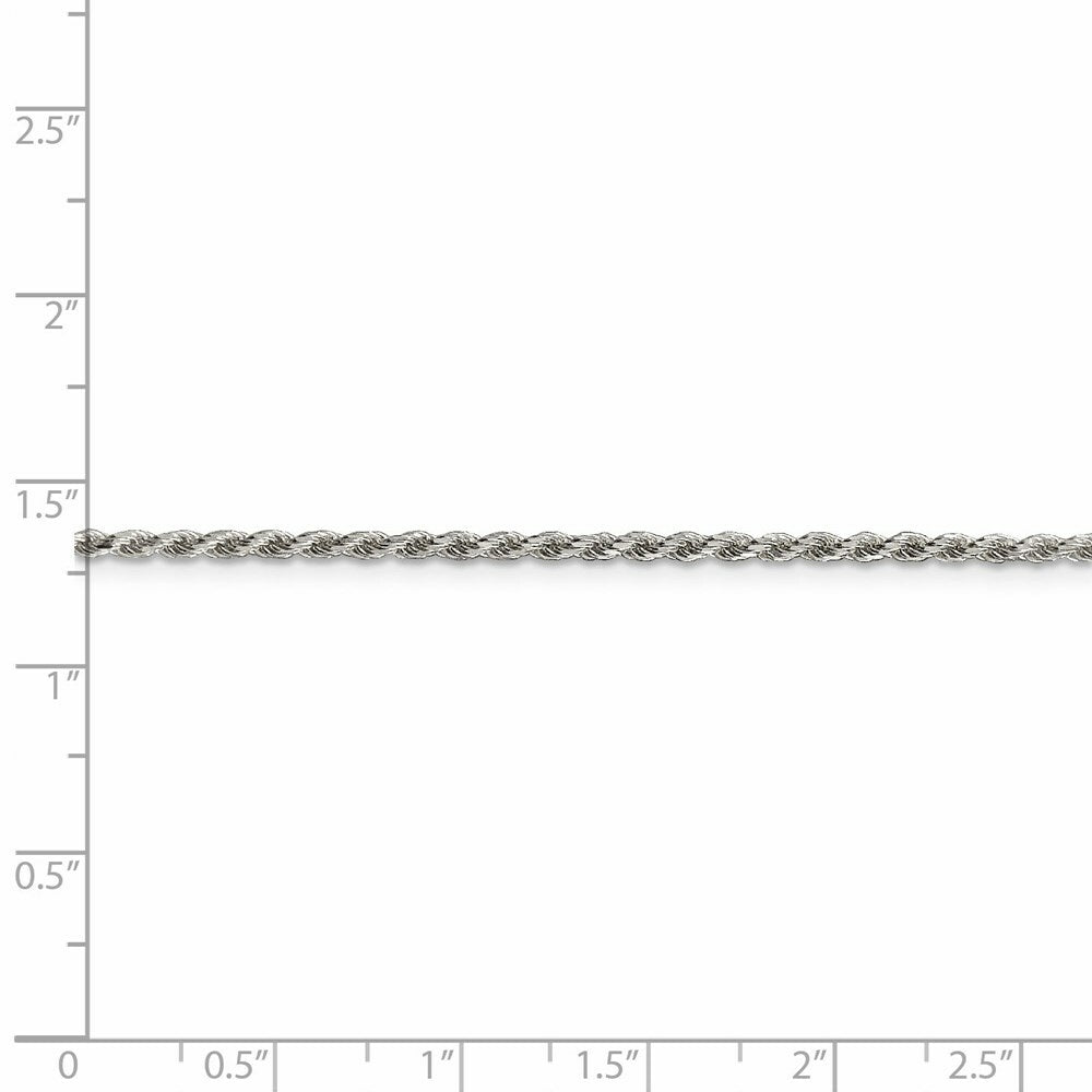 Sterling Silver 1.75mm Diamond-cut Rope Chain 16'' length