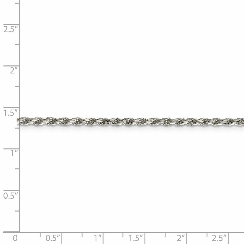 Sterling Silver 2.25mm Diamond-cut Rope Chain 16'' length