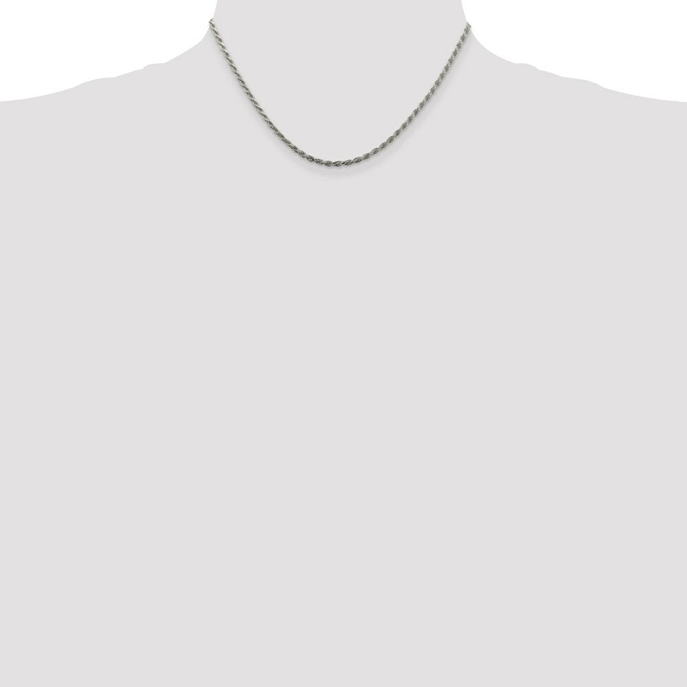 Sterling Silver 2.25mm Diamond-cut Rope Chain 16'' length