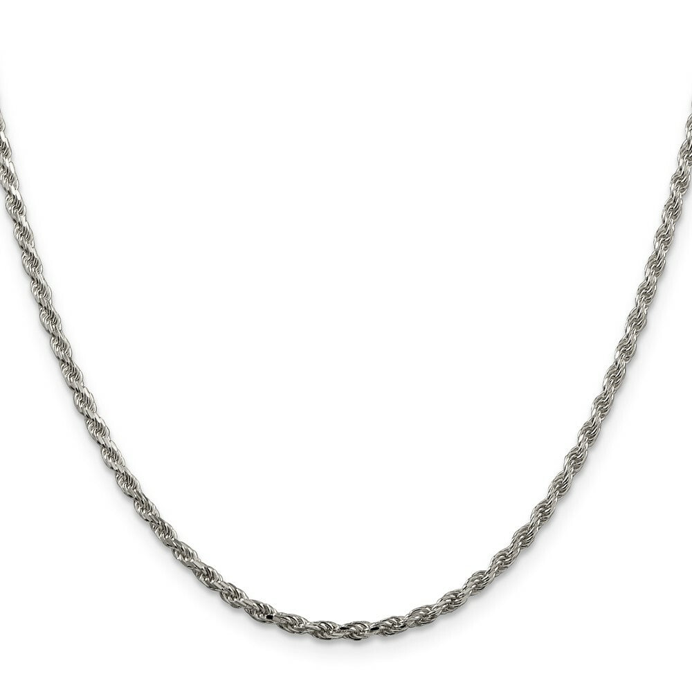 Sterling Silver 2.25mm Diamond-cut Rope Chain 16'' length