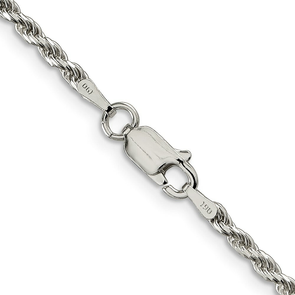 Sterling Silver 2.25mm Diamond-cut Rope Chain 16'' length