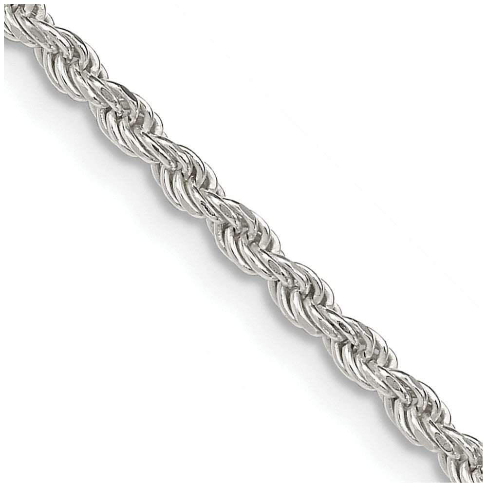 Sterling Silver 2.25mm Diamond-cut Rope Chain 16'' length
