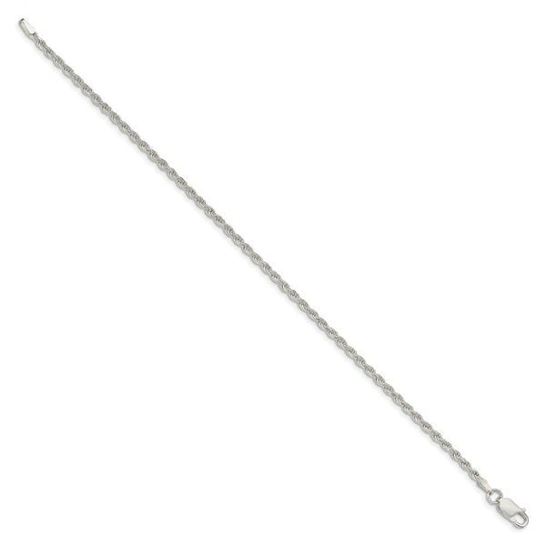 Sterling Silver 2.25mm Diamond-cut Rope Chain 7'' length
