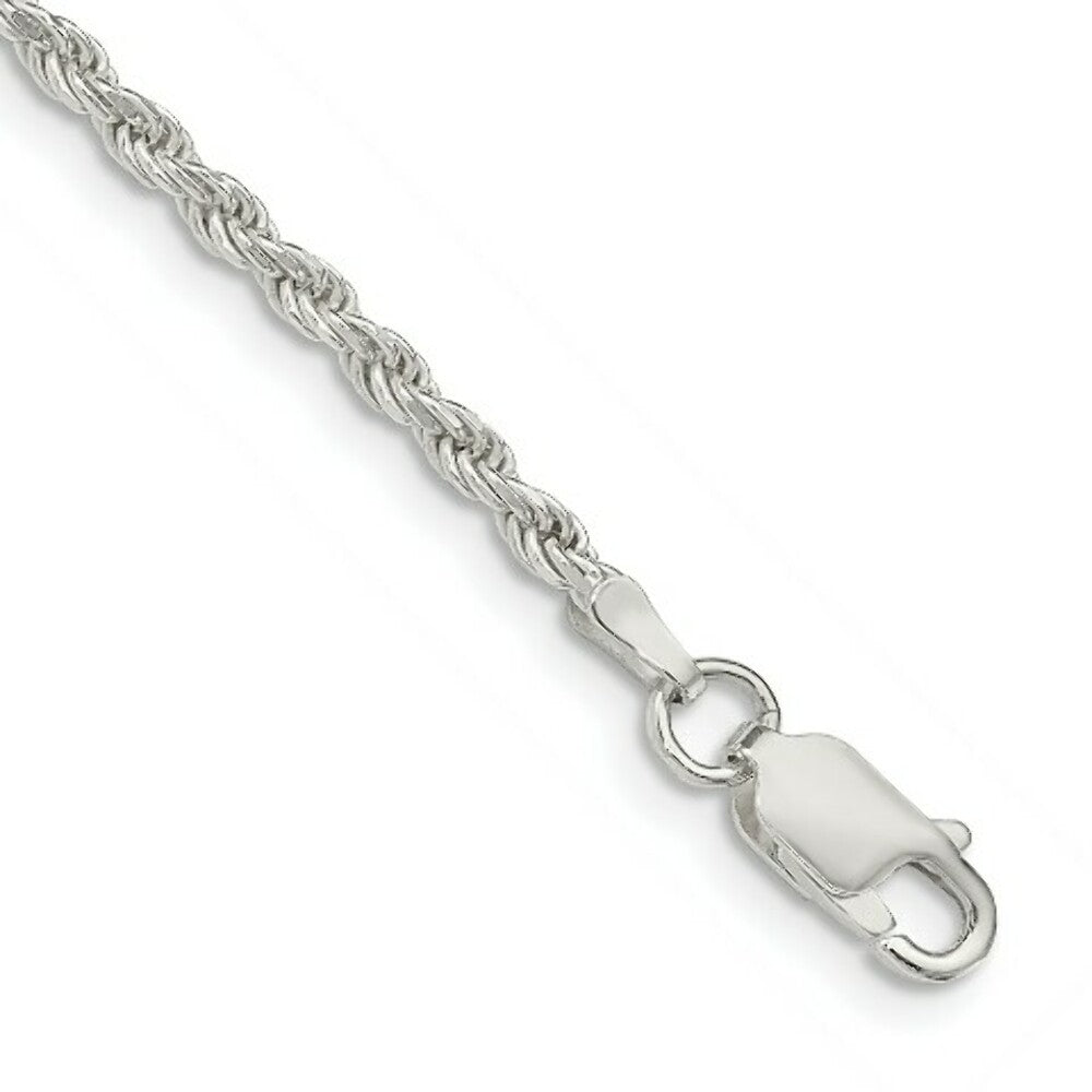 Sterling Silver 2.25mm Diamond-cut Rope Chain 7'' length