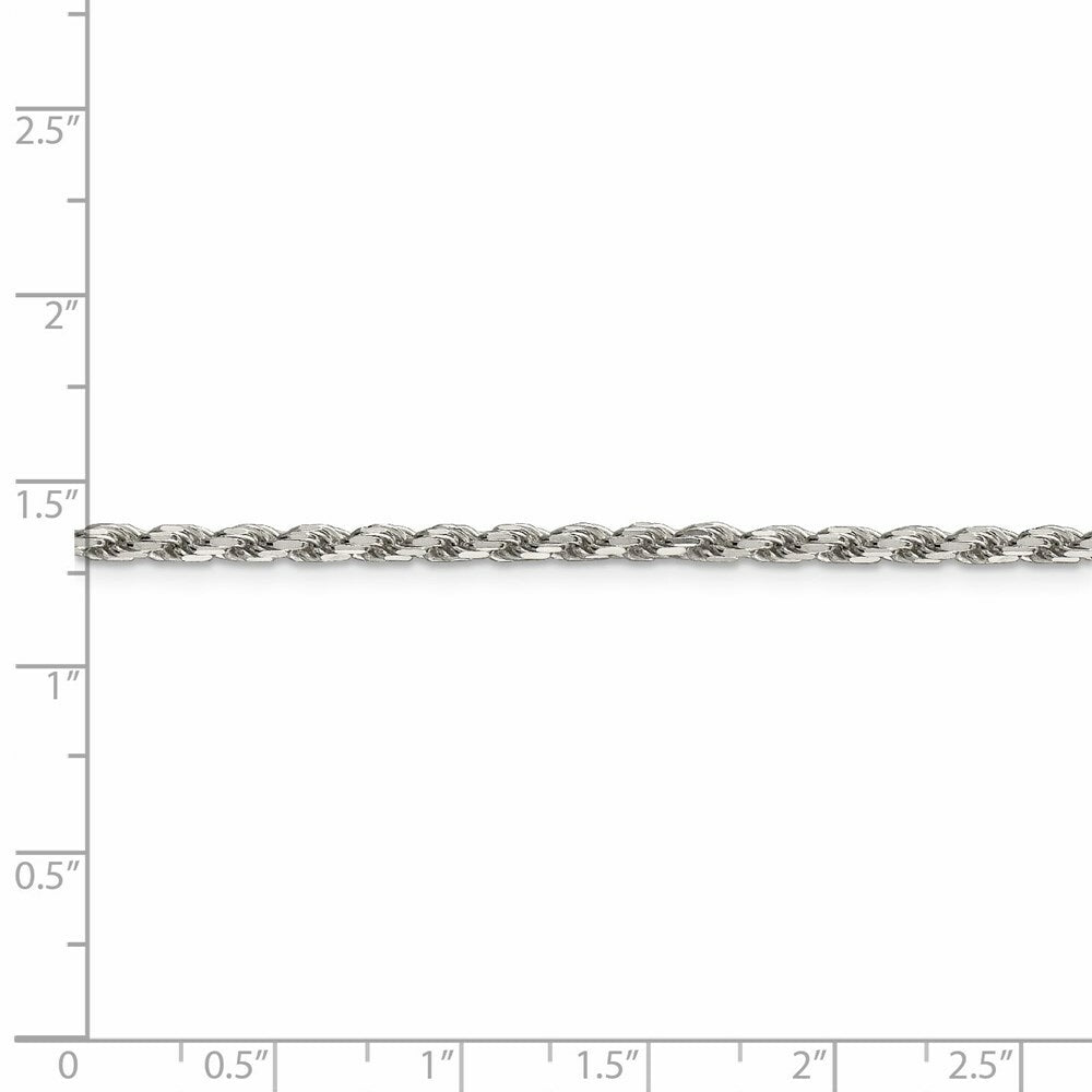 Sterling Silver 2.5mm Diamond-cut Rope Chain 16'' length