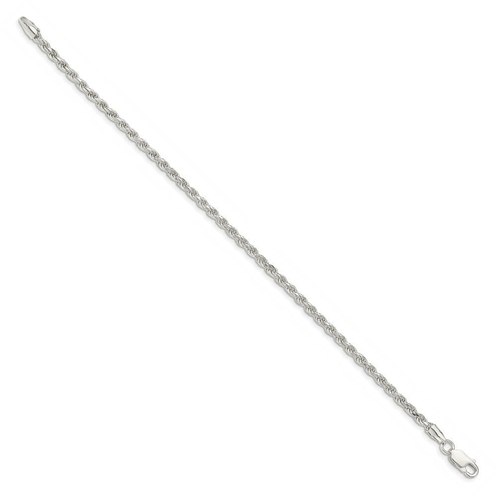 Sterling Silver 2.75mm Diamond-cut Rope Chain 7'' length