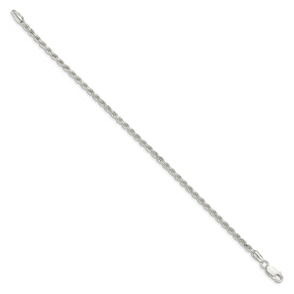 Sterling Silver 2.75mm Diamond-cut Rope Chain 7'' length