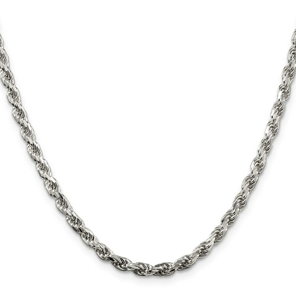 Sterling Silver 3.5mm Diamond-cut Rope Chain 16'' length