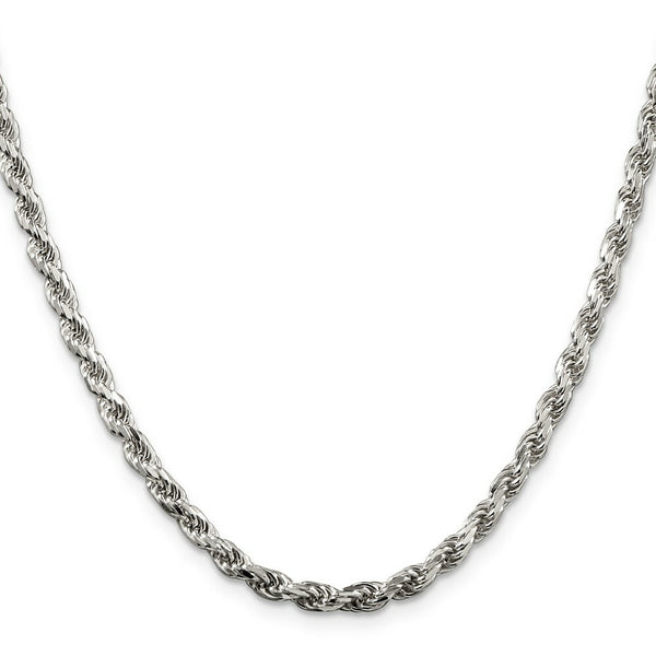 Sterling Silver 3.5mm Diamond-cut Rope Chain 16'' length