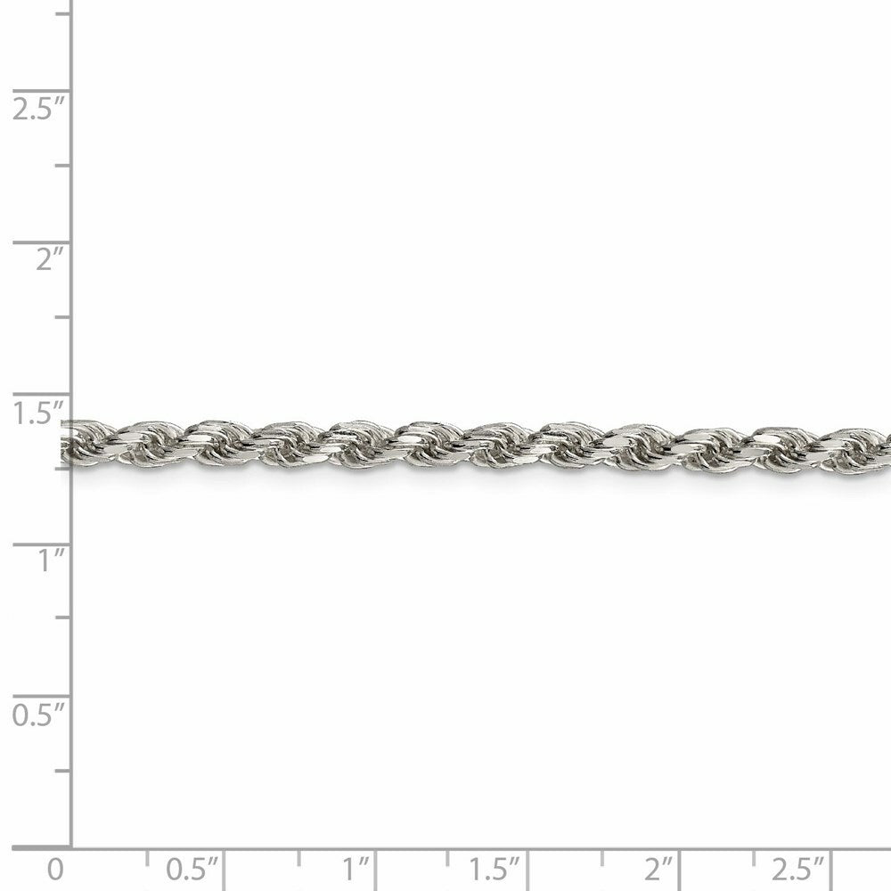 Sterling Silver 3.5mm Diamond-cut Rope Chain 16'' length