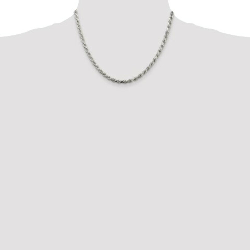 Sterling Silver 4.25mm Diamond-cut Rope Chain 18'' length