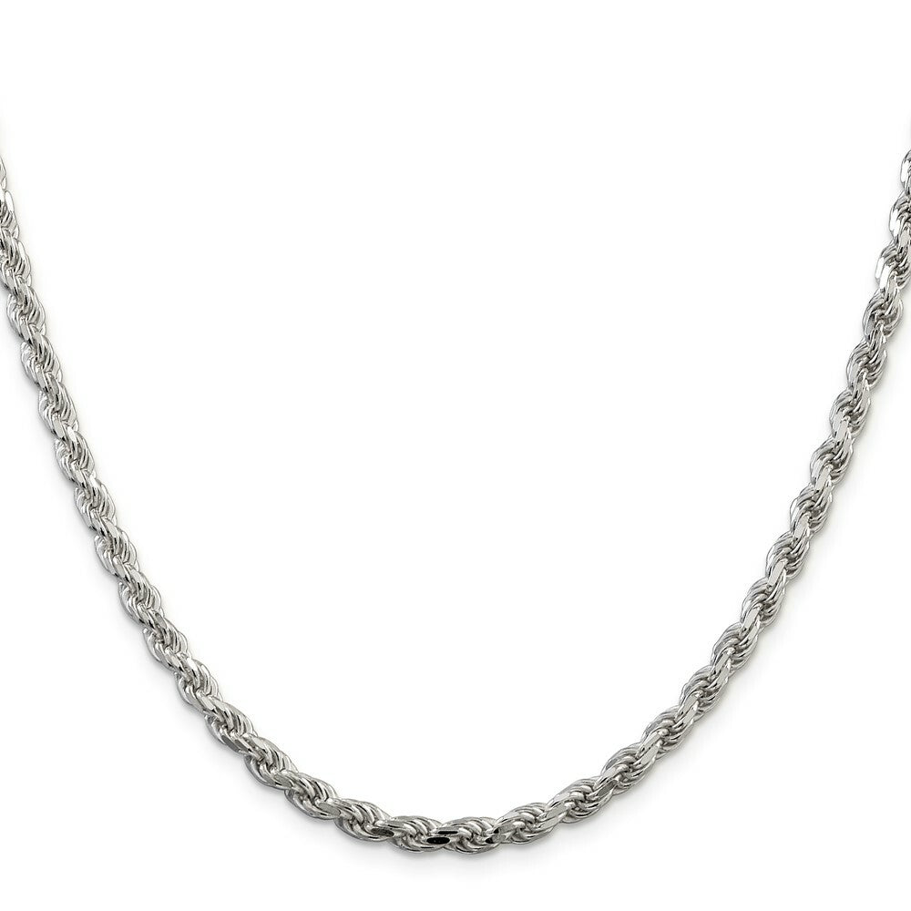 Sterling Silver 4.25mm Diamond-cut Rope Chain 18'' length