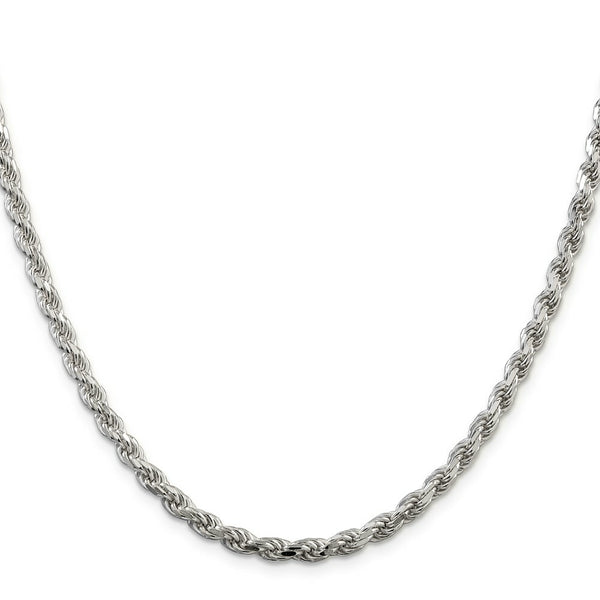 Sterling Silver 4.25mm Diamond-cut Rope Chain 18'' length