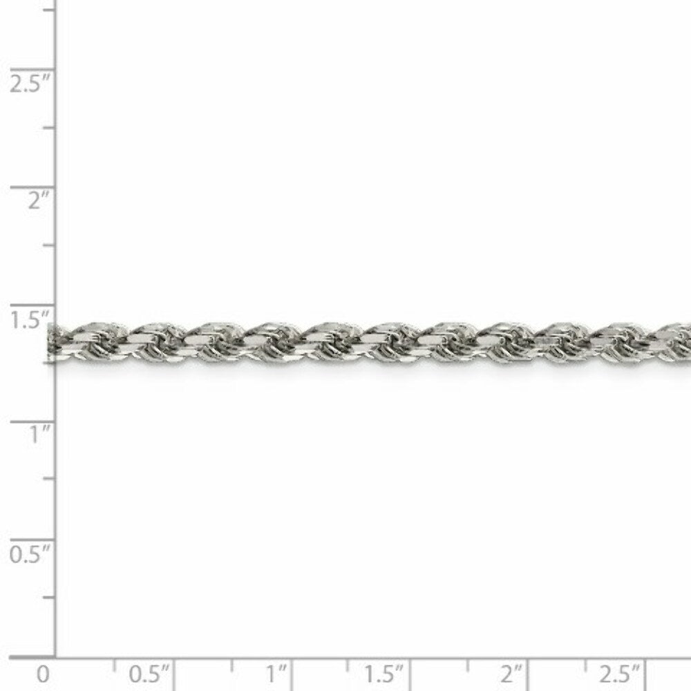 Sterling Silver 4.25mm Diamond-cut Rope Chain 18'' length