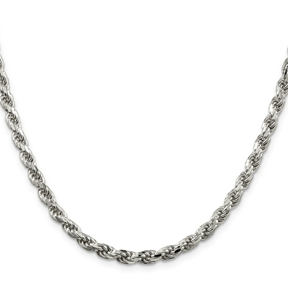Sterling Silver 4.75mm Diamond-cut Rope Chain 16'' length