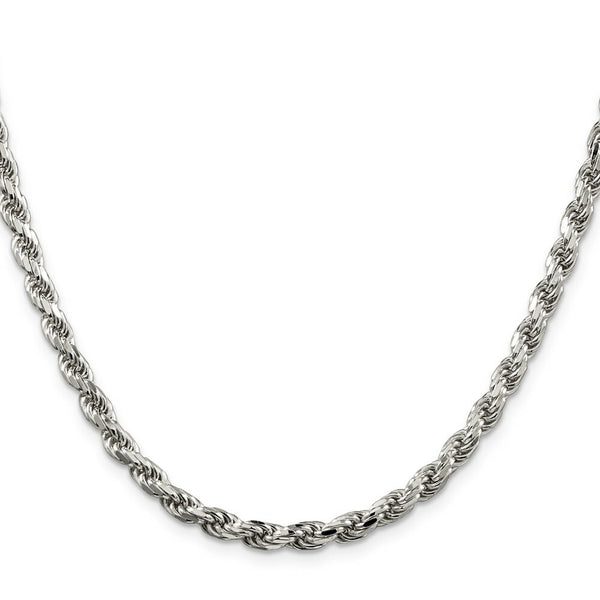 Sterling Silver 4.75mm Diamond-cut Rope Chain 16'' length