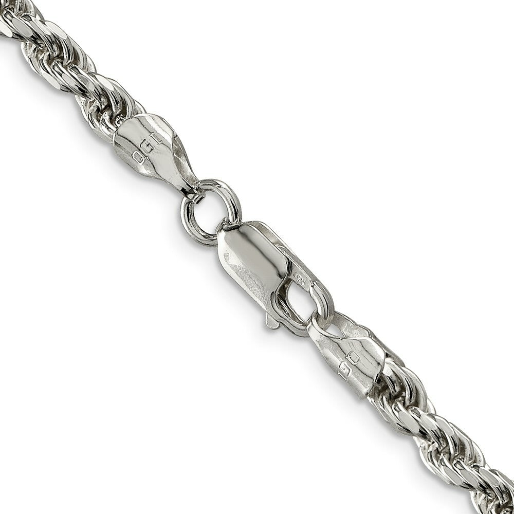 Sterling Silver 4.75mm Diamond-cut Rope Chain 16'' length