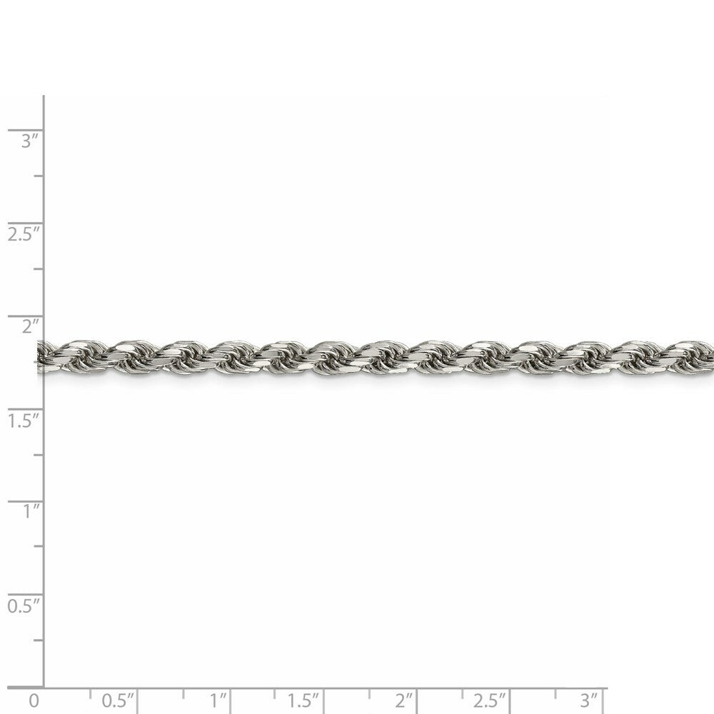 Sterling Silver 4.75mm Diamond-cut Rope Chain 16'' length
