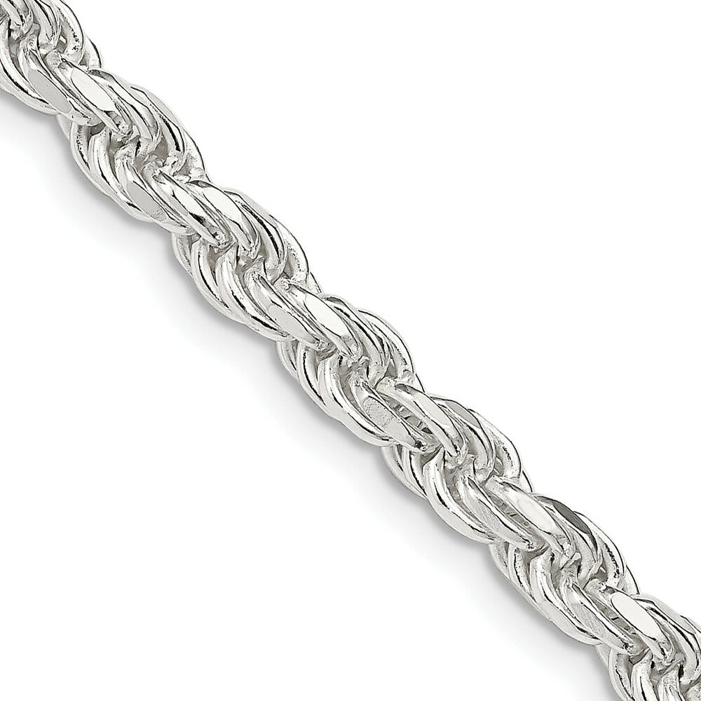 Sterling Silver 4.75mm Diamond-cut Rope Chain 16'' length