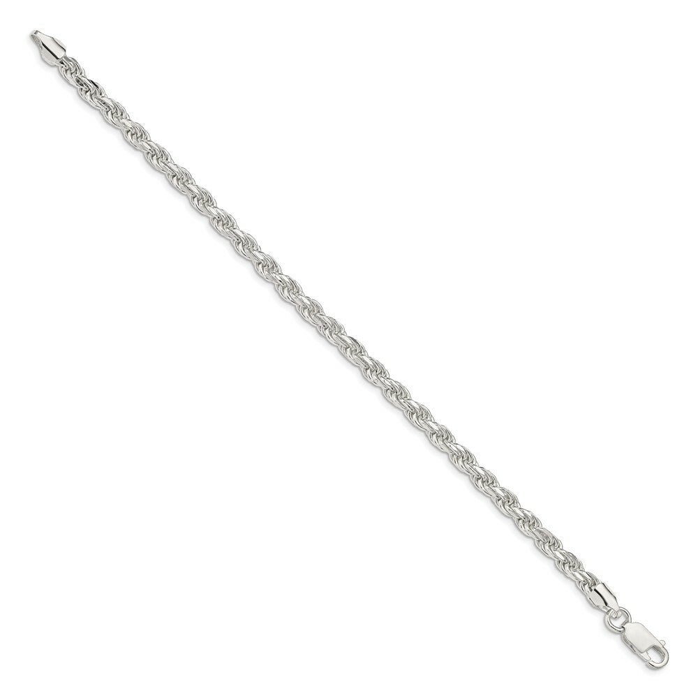 Sterling Silver 4.75mm Diamond-cut Rope Chain 7'' length