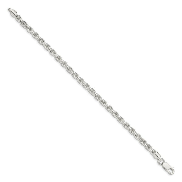 Sterling Silver 4.75mm Diamond-cut Rope Chain 7'' length
