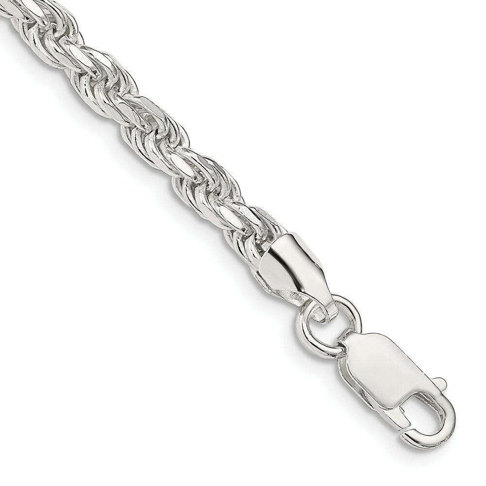 Sterling Silver 4.75mm Diamond-cut Rope Chain 7'' length