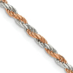 Load image into Gallery viewer, Sterling Silver 2.5mm Rose Vermeil Diamond-cut Rope Chain 18'' length
