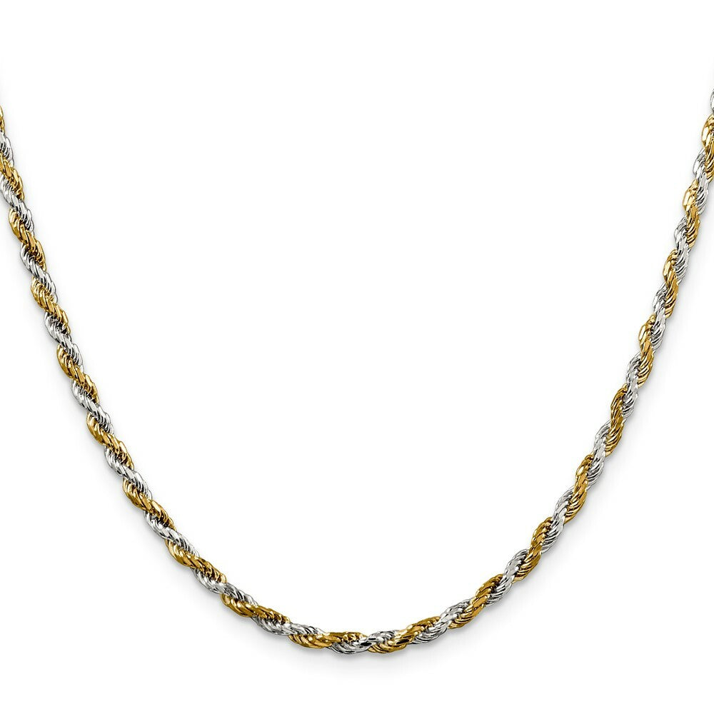 Sterling Silver and Vermeil 2.5mm Diamond-cut Rope Chain 18'' length