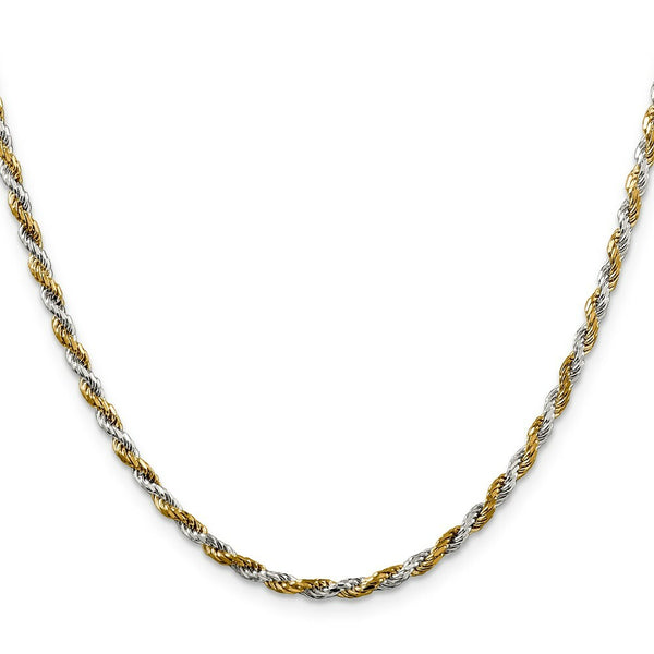 Sterling Silver and Vermeil 2.5mm Diamond-cut Rope Chain 18'' length