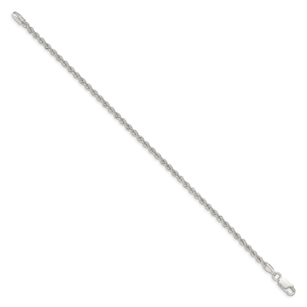 Sterling Silver Polished Twisted Rope 2.5mm Necklace 7'' length