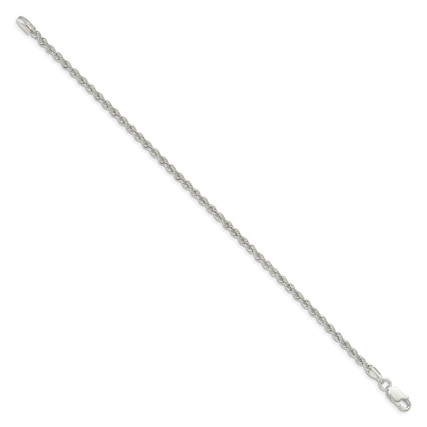 Sterling Silver Polished Twisted Rope 2.5mm Necklace 7'' length