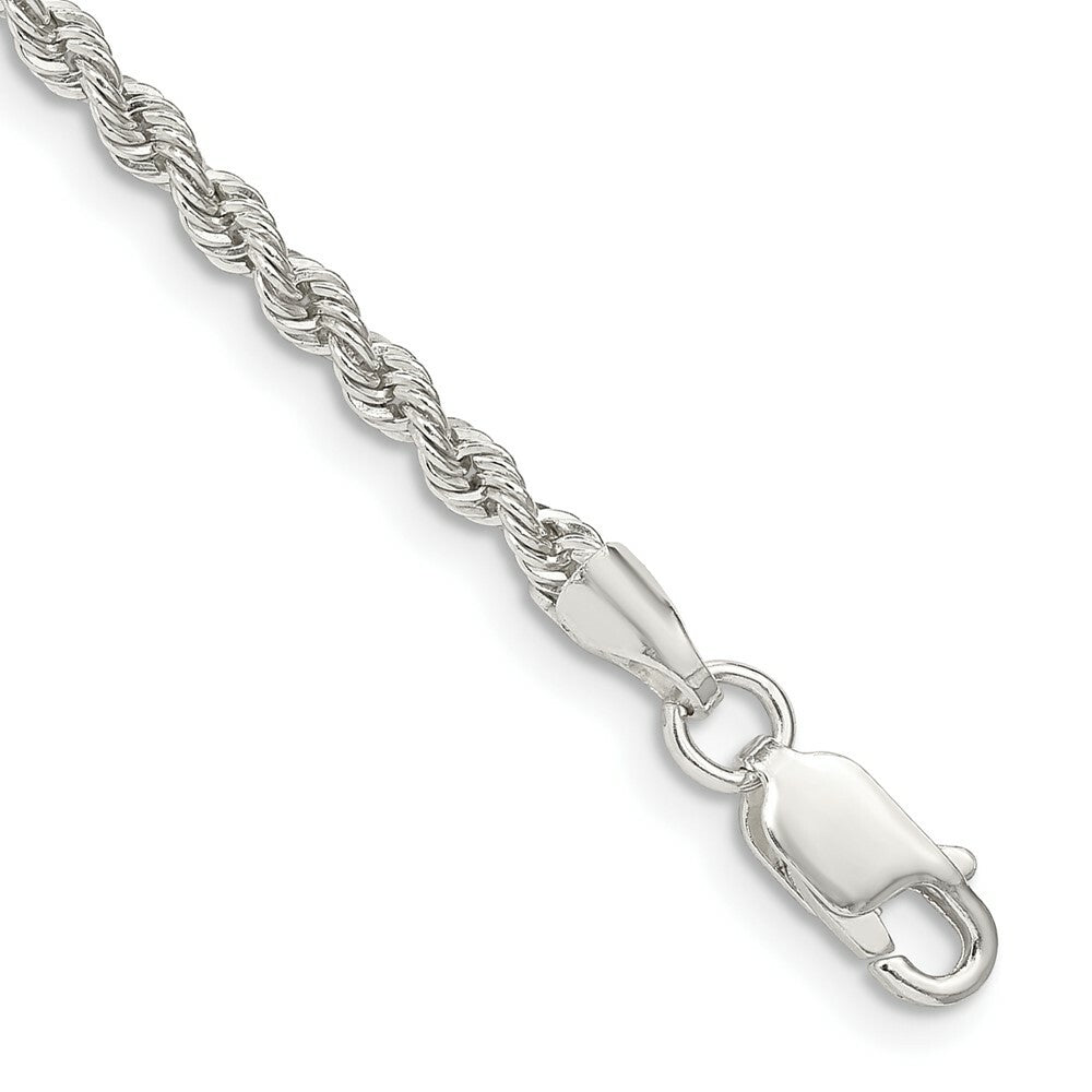 Sterling Silver Polished Twisted Rope 2.5mm Necklace 7'' length