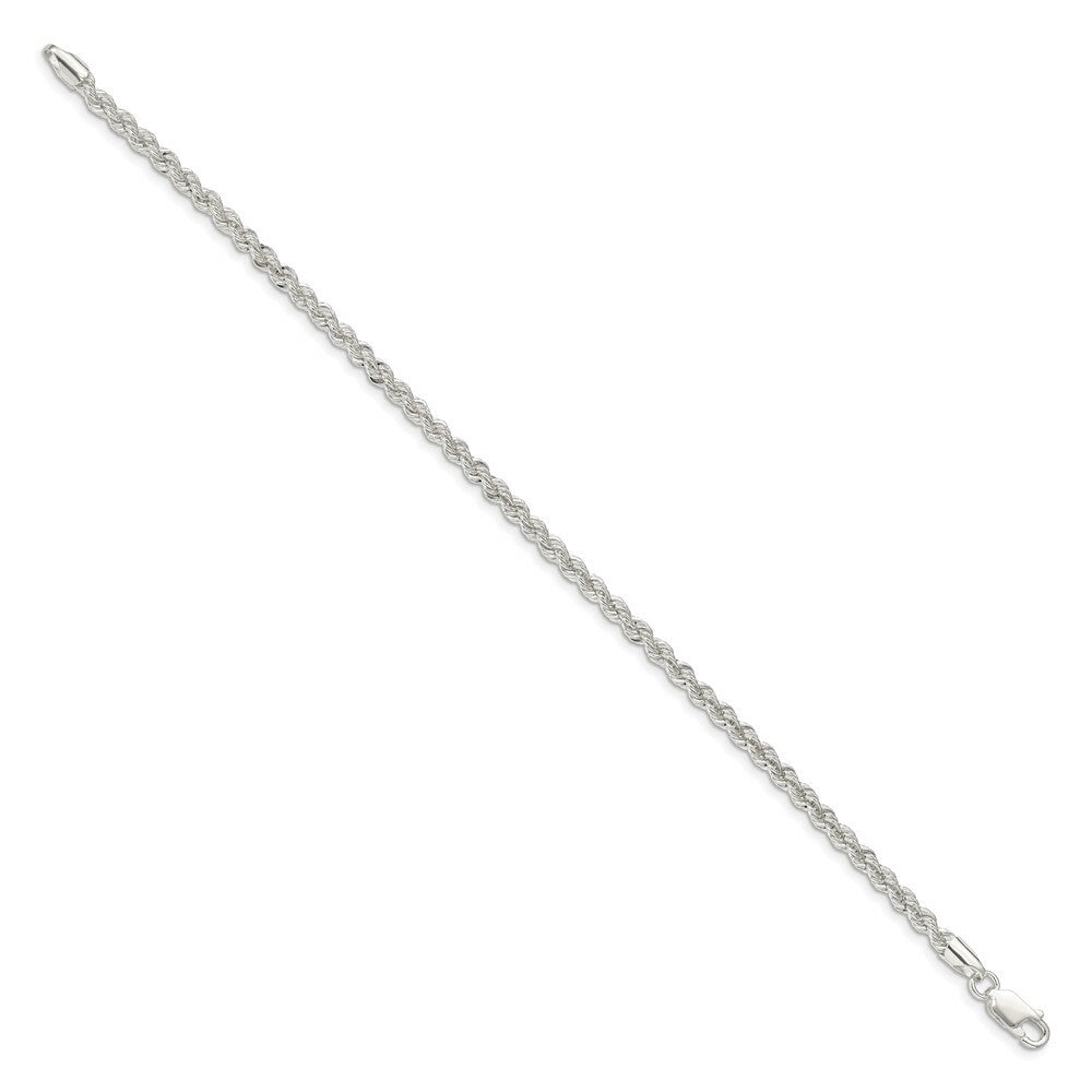 Sterling Silver Polished Twisted Rope 3mm Necklace 7'' length