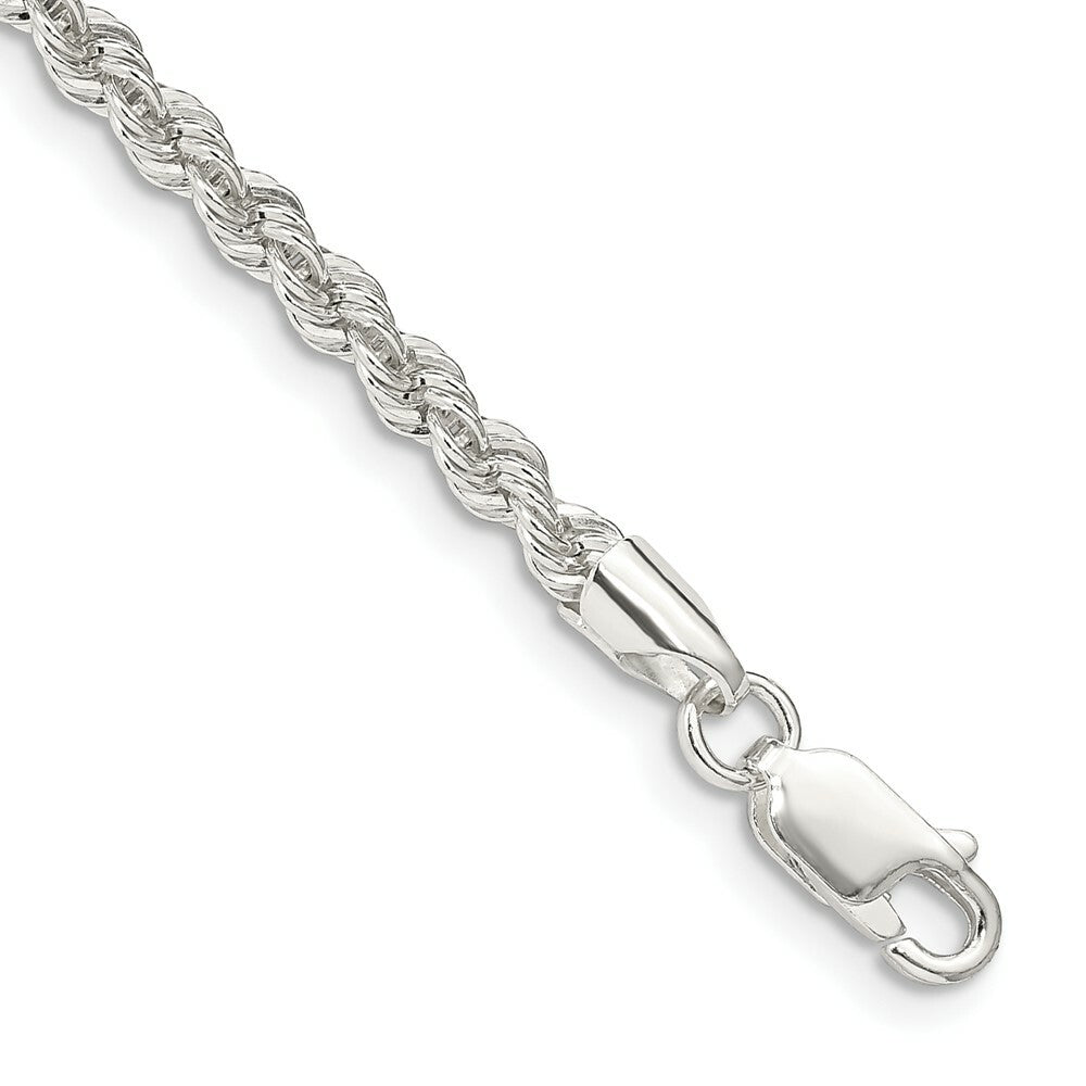 Sterling Silver Polished Twisted Rope 3mm Necklace 7'' length