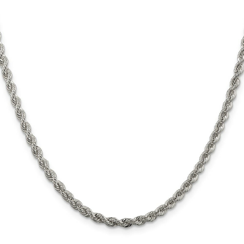 Sterling Silver Polished Twisted Rope 3mm Necklace 16'' length