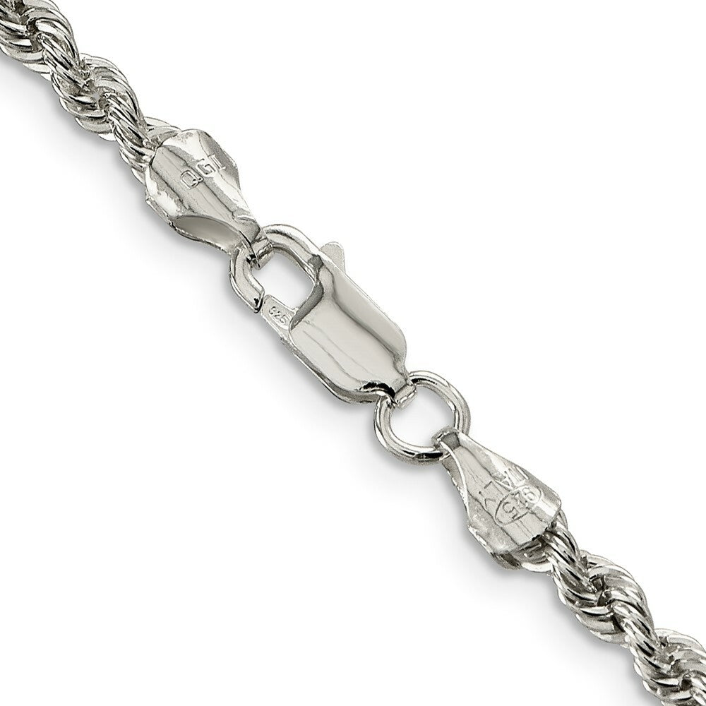Sterling Silver Polished Twisted Rope 3mm Necklace 16'' length