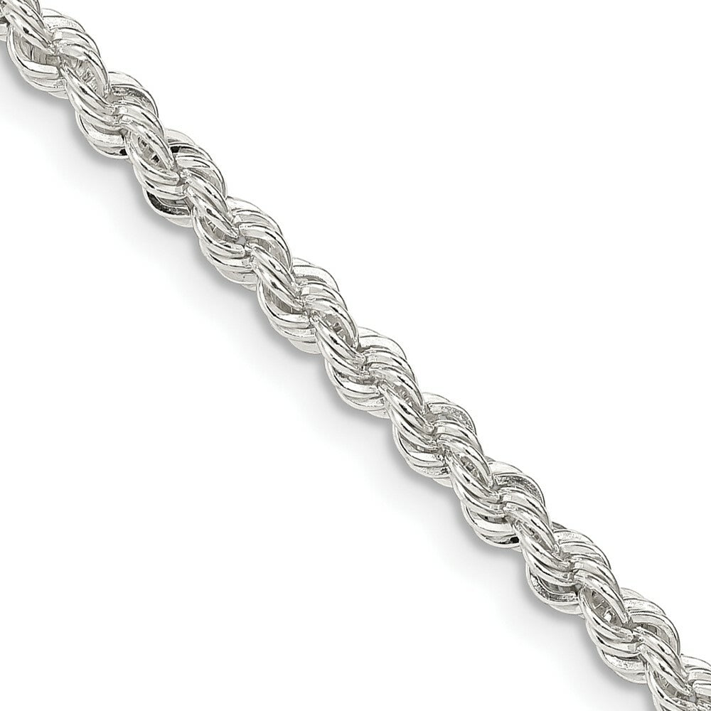 Sterling Silver Polished Twisted Rope 3mm Necklace 16'' length