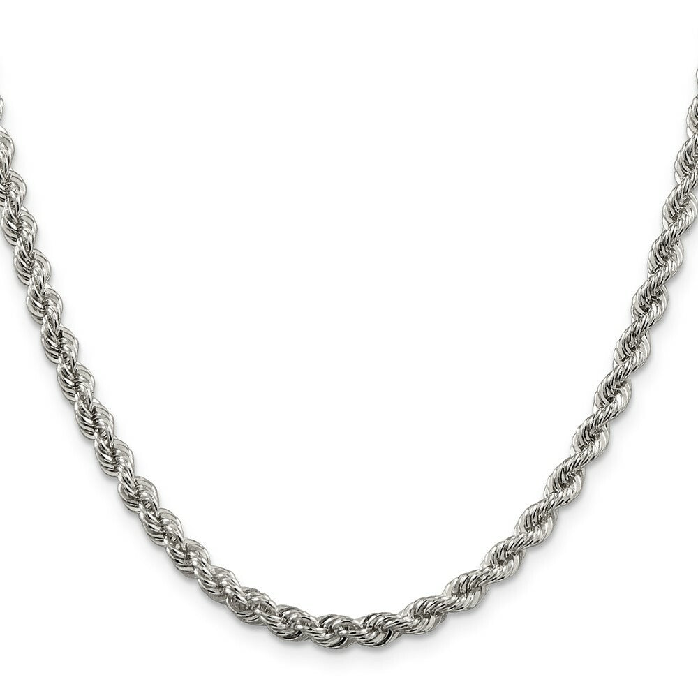 Sterling Silver Polished Twisted Rope 4.5mm Necklace 18'' length
