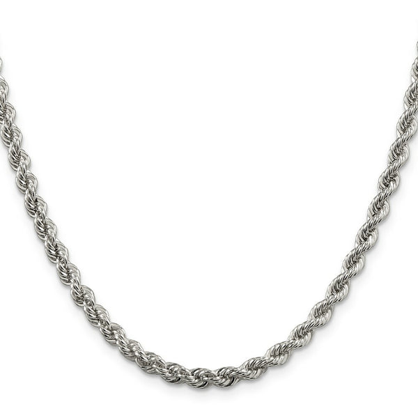 Sterling Silver Polished Twisted Rope 4.5mm Necklace 18'' length