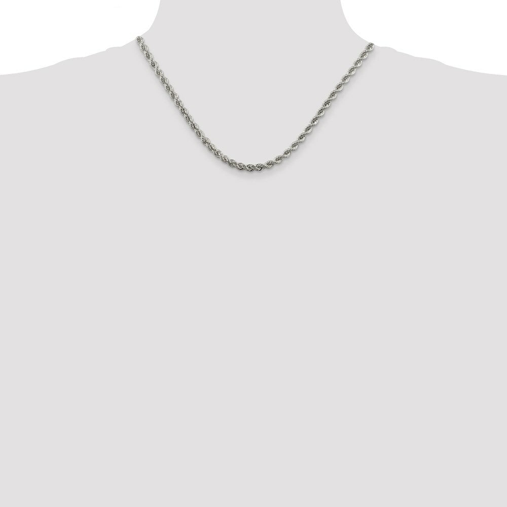 Sterling Silver Polished Twisted Rope 4.5mm Necklace 18'' length