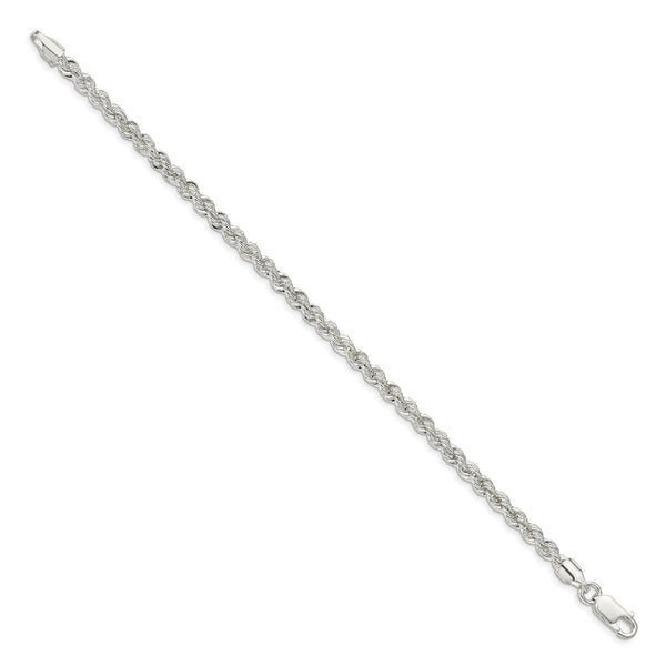 Sterling Silver Polished Twisted Rope 4.5mm Necklace 7'' length