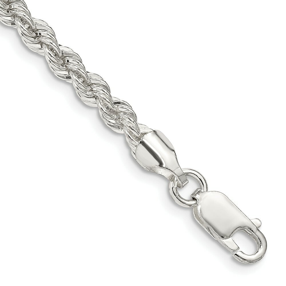 Sterling Silver Polished Twisted Rope 4.5mm Necklace 7'' length