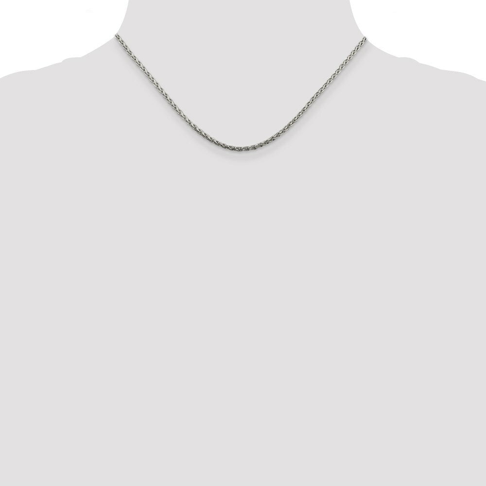 Sterling Silver 2mm Diamond-Cut Spiga Chain 16'' length
