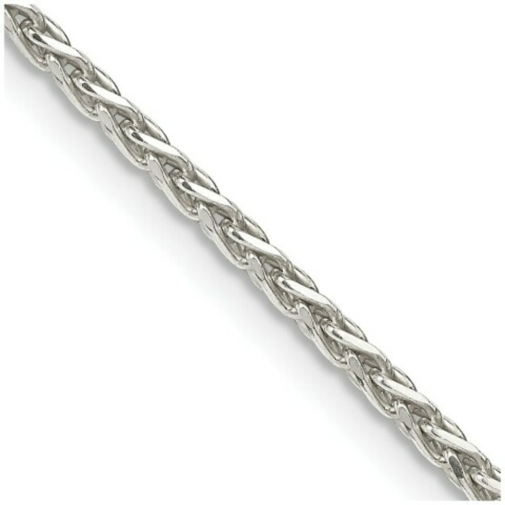 Sterling Silver 2mm Diamond-Cut Spiga Chain 16'' length