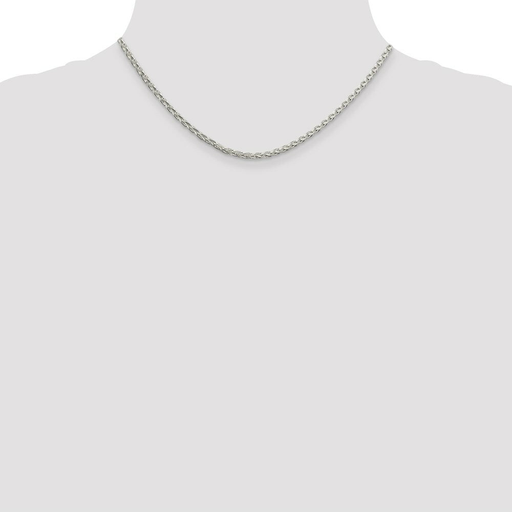 Sterling Silver 2.75mm Diamond-Cut Spiga Chain 16'' length
